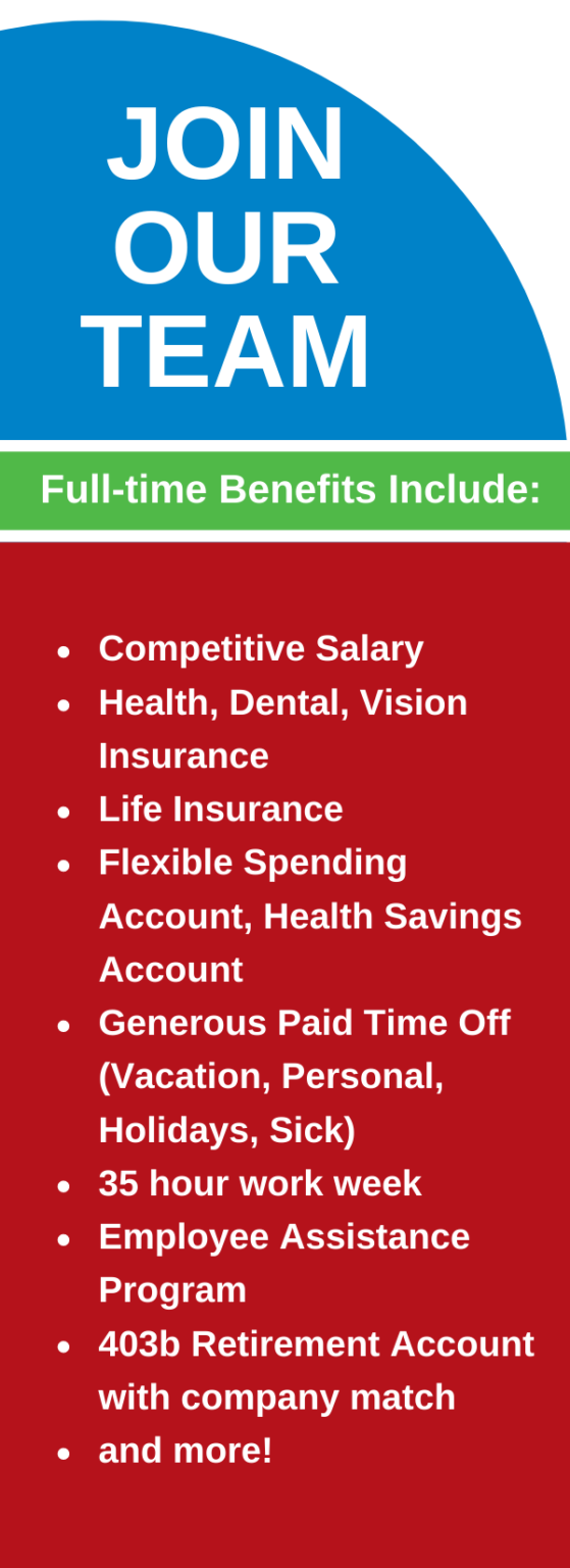 Photo graphic showing benefits of careers within The Prevention Council of Saratoga.